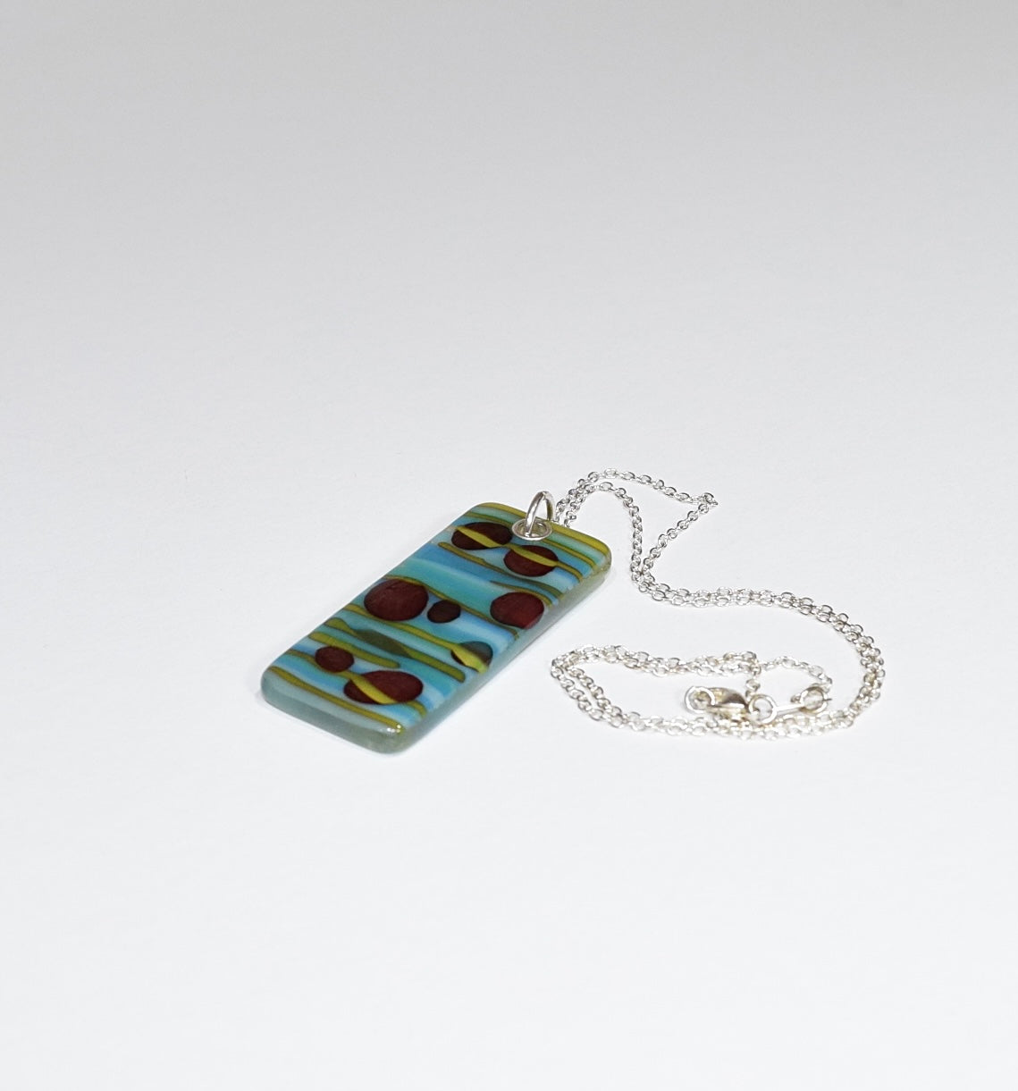 Amber & Turquoise Oblong Reaction Pendant