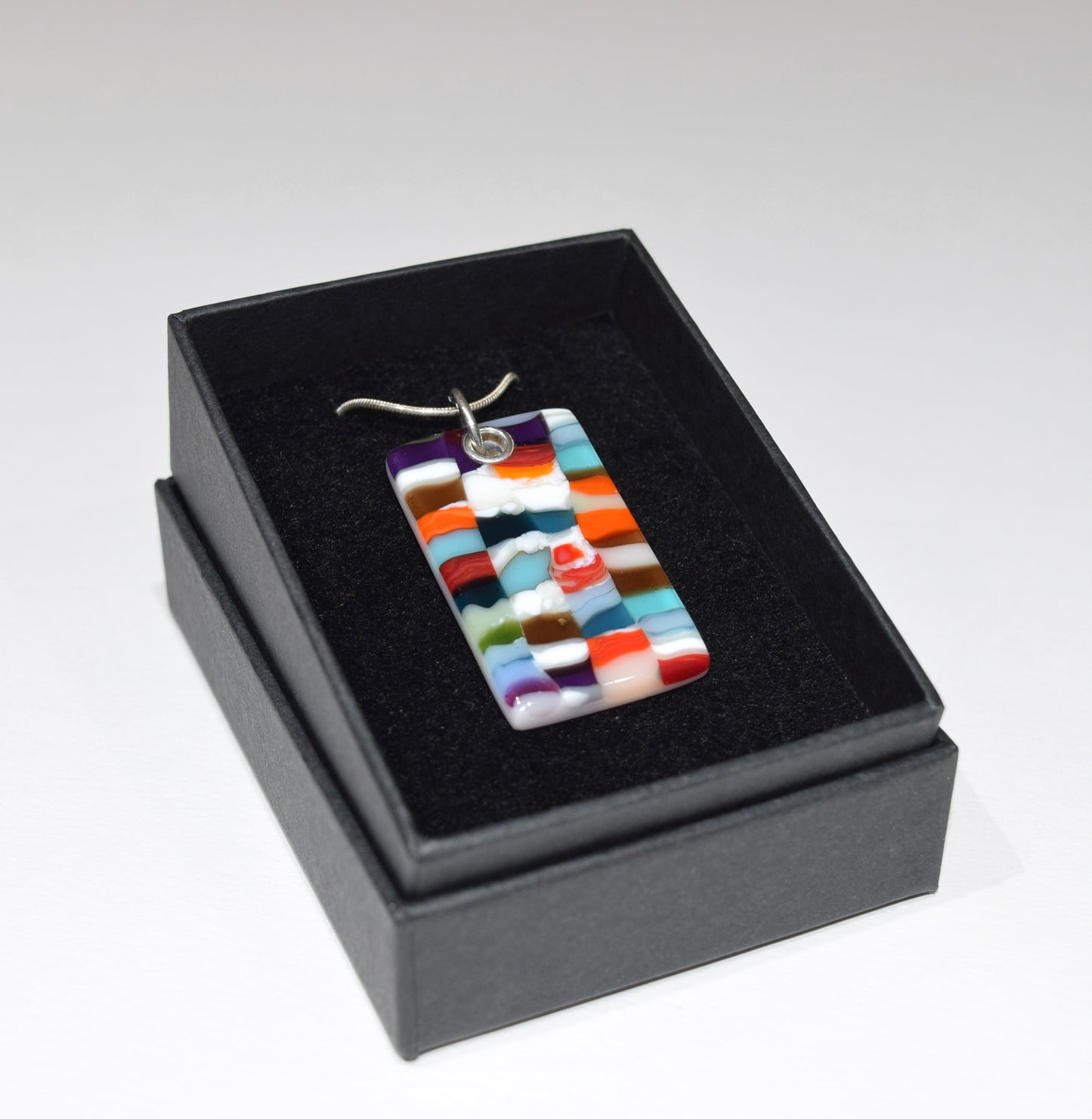 Bright Patchwork Oblong Pendant