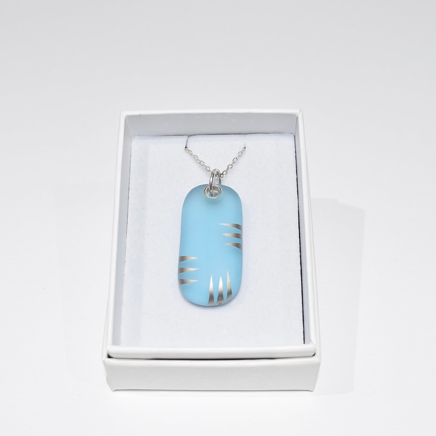 Pale Turquoise Upcycled Glass Pendant