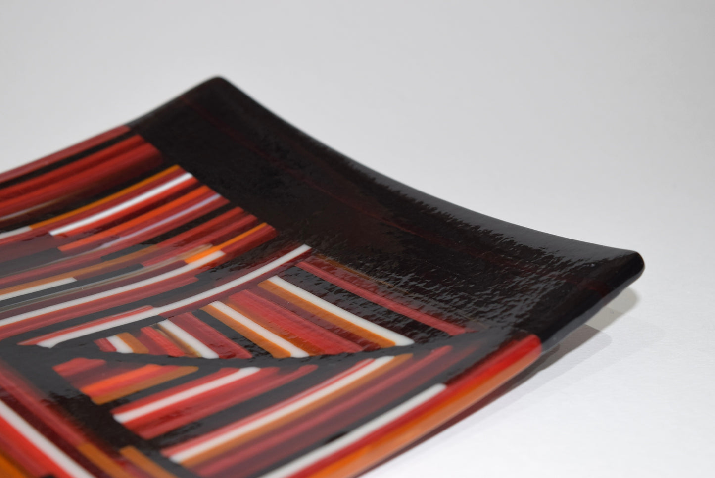 Black & Red Infinity Strip Oblong Dish
