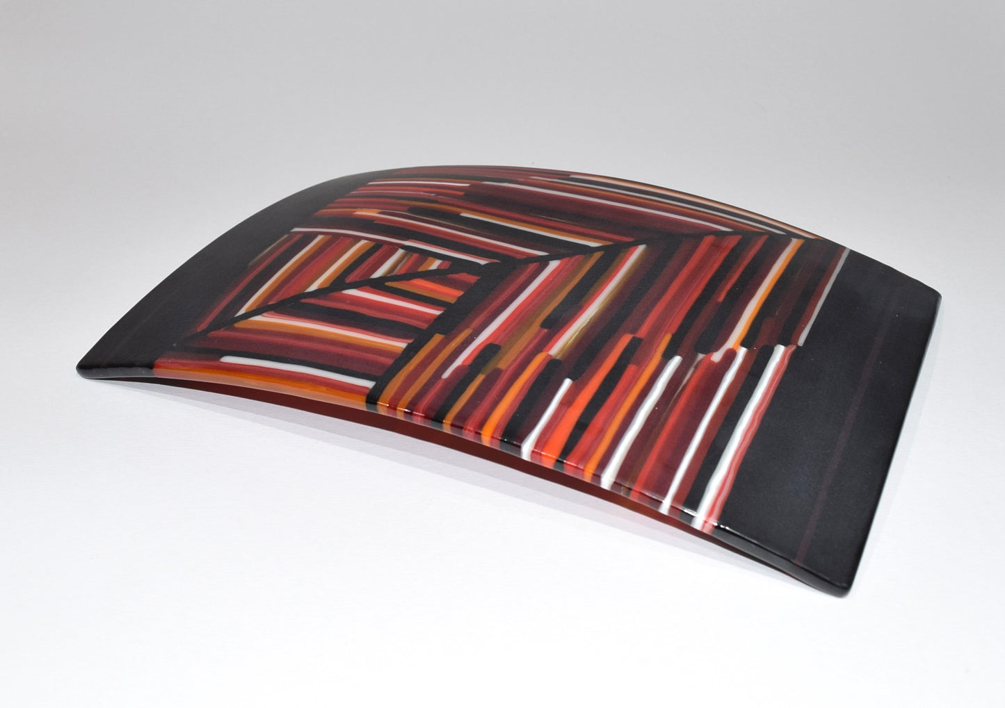 Black & Red Infinity Strip Oblong Dish