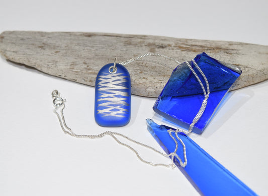 Blue Upcycled Glass Pendant