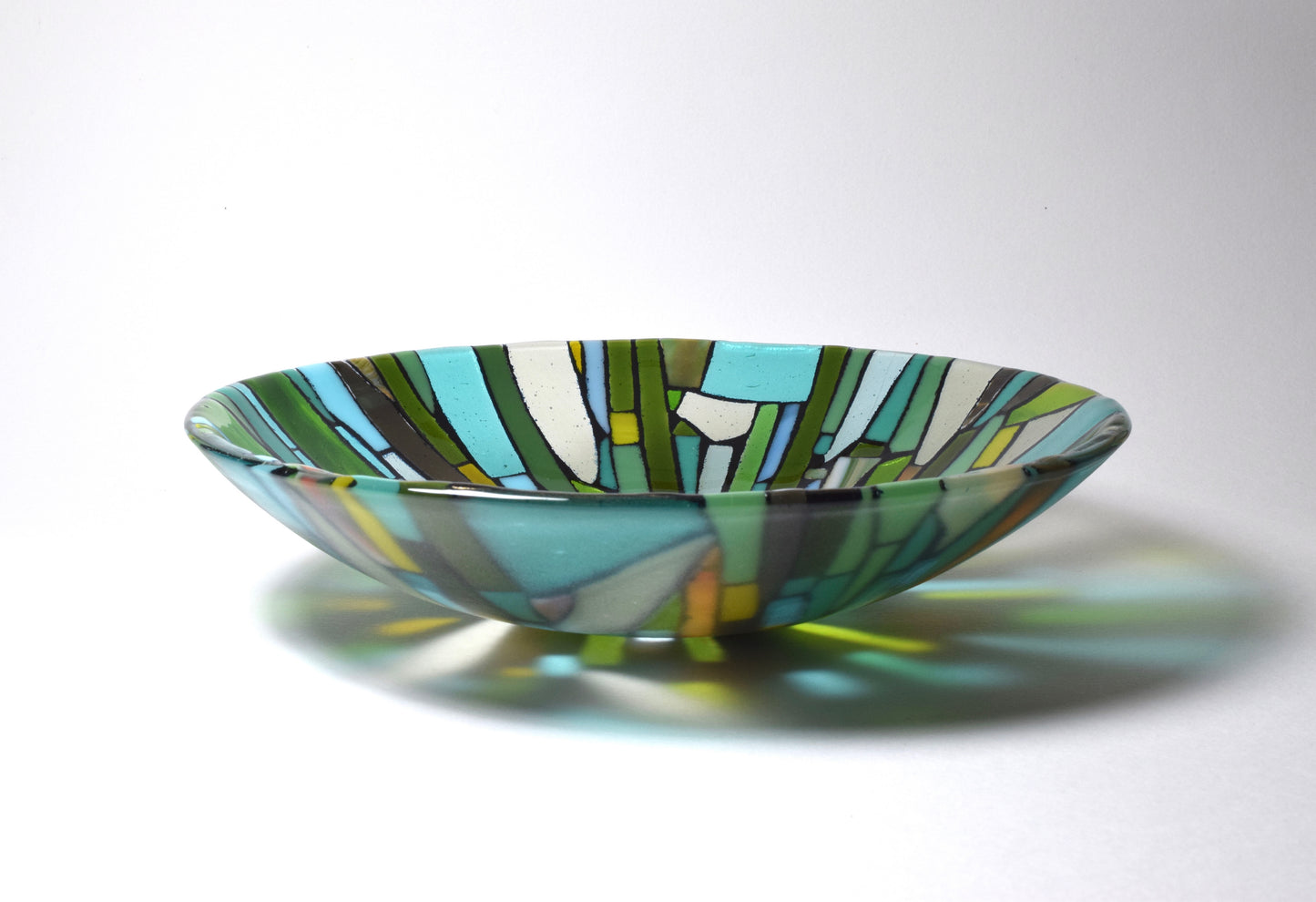 Multi Green Mosaic Round Bowl