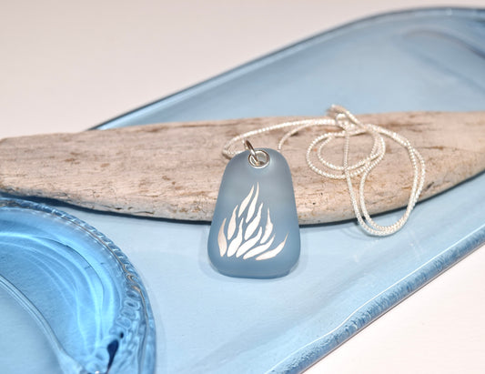 Baby Blue Upcycled Glass Pendant