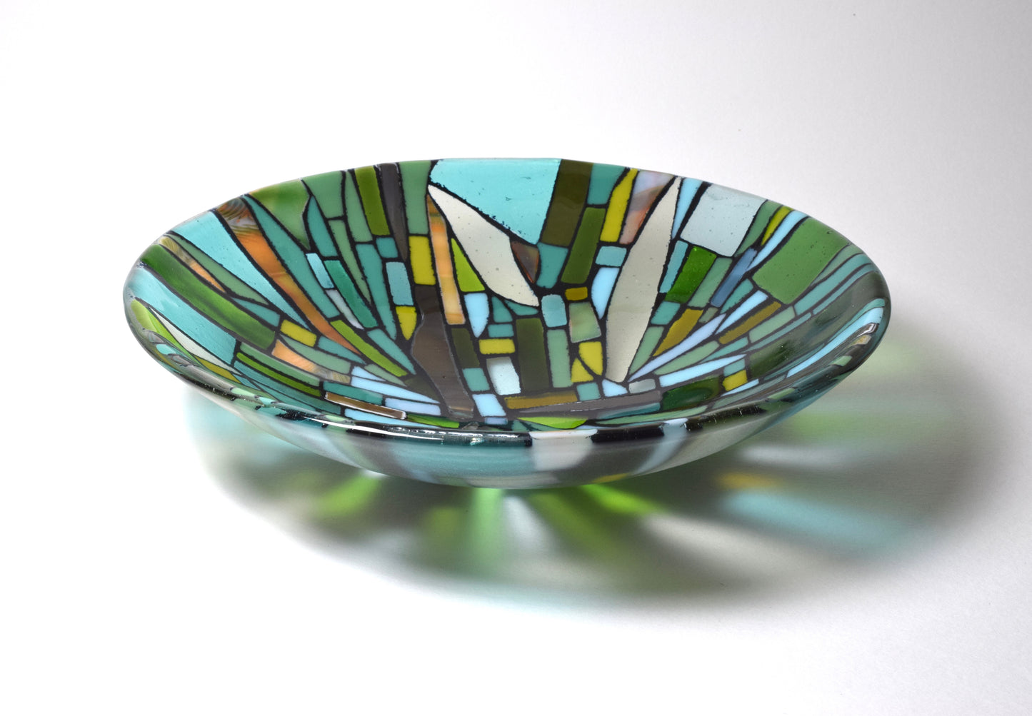 Multi Green Mosaic Round Bowl