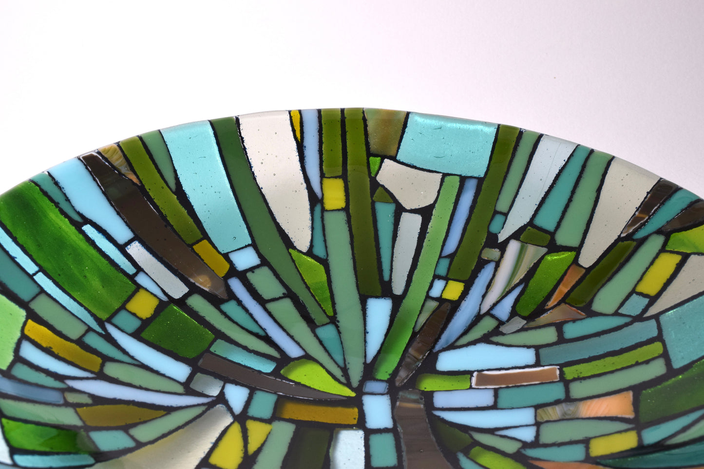 Multi Green Mosaic Round Bowl