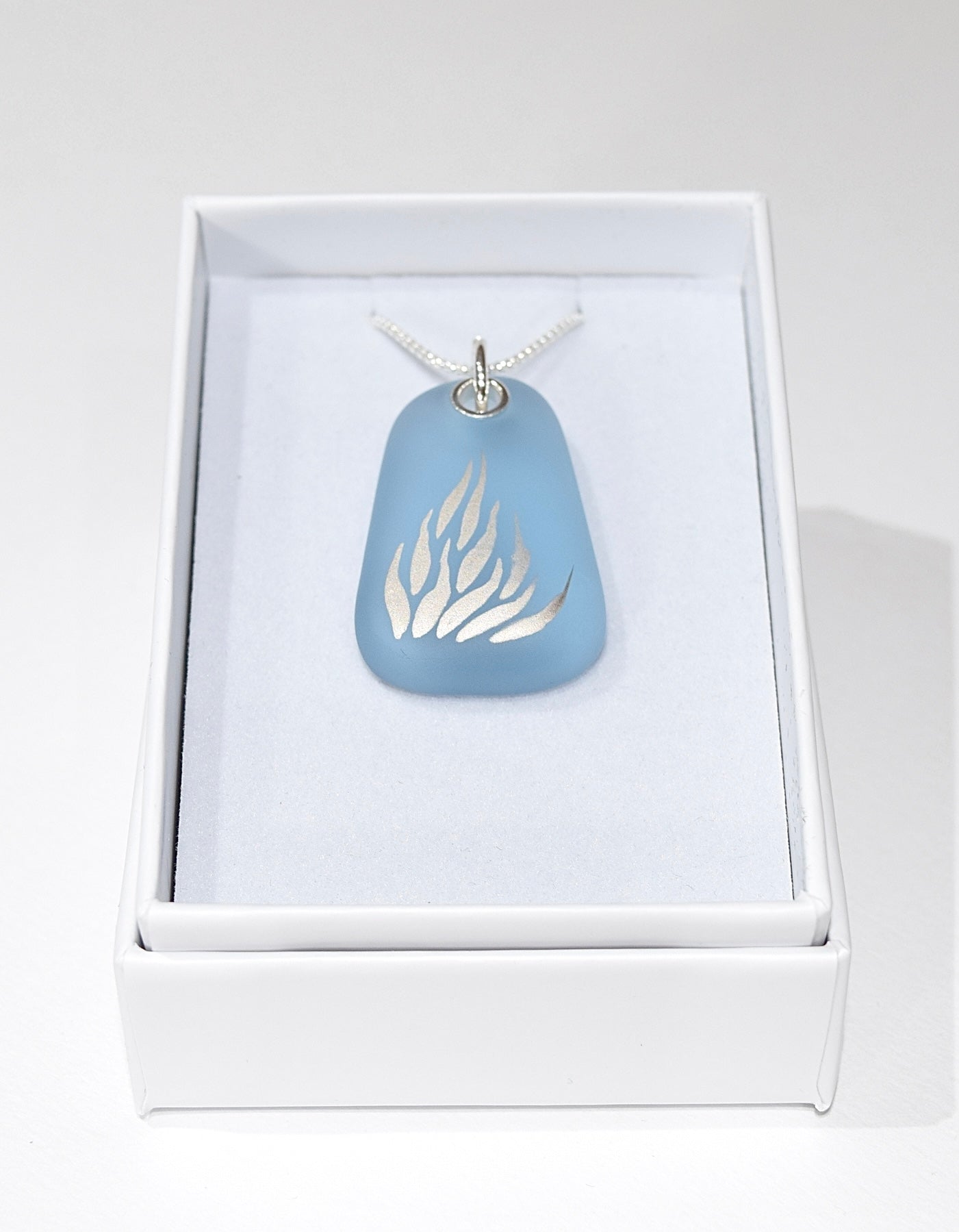 Baby Blue Upcycled Glass Pendant