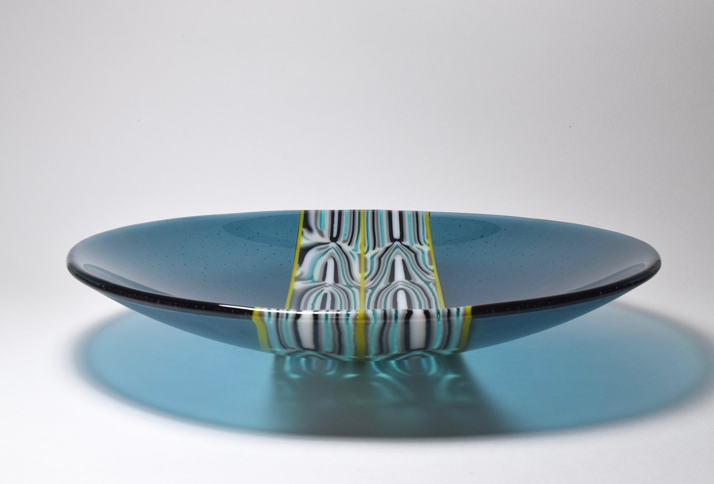 Sea-Blue Pattern Bar Round Bowl