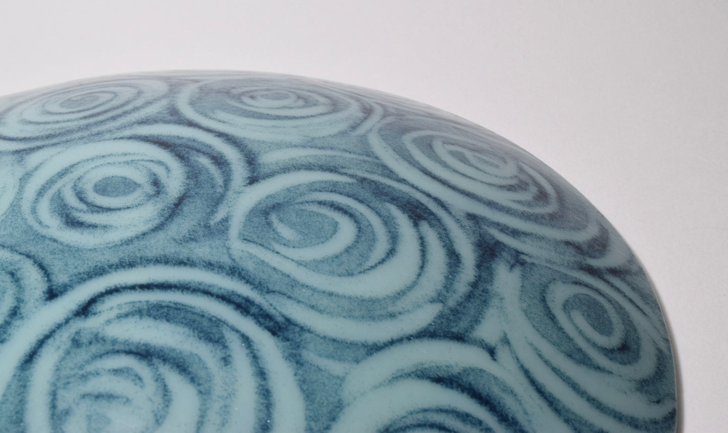 Multi Blue and Aqua Swirl Round Bowl